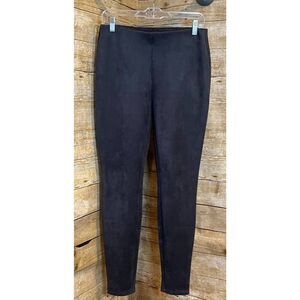 CHICO'S GRAY SUEDE PULL ON SKINNY CASUAL WEAR OFFICE BUSINESS CAREER PANTS SZ.4